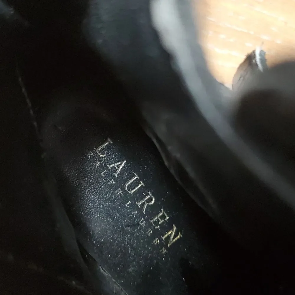 Ralph Lauren Macie Black Suede Ankle Bootie Sz 7.5B
